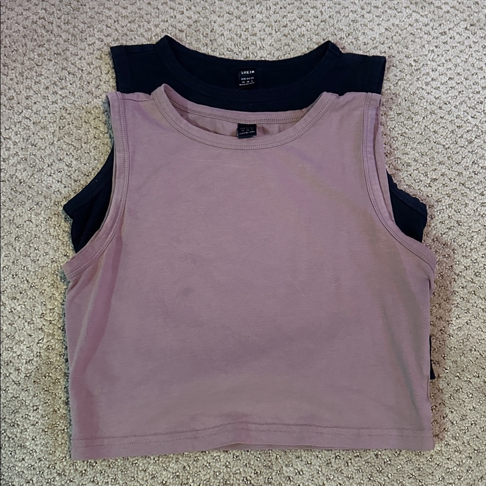 Women's Black and Tan Tank Tops